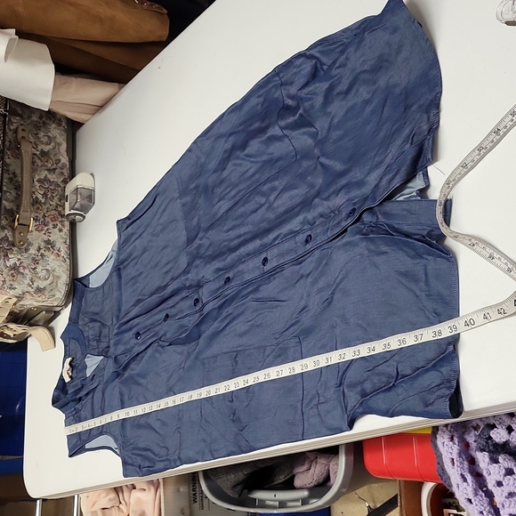 Laundry by Shelli Segal Chambray Sleeveless Button up Dress Size 12 - Picture 12 of 12